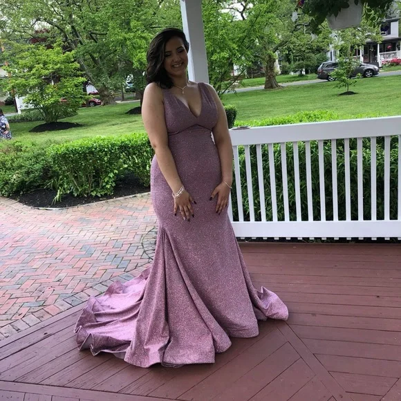 prom dress falls off Off The Shoulder Sparkly Ball Gown with High Slit Sweetheart Neck Prom –  SheerGirl main image 1